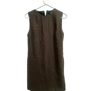 Massimo Dutti Brown Herringbone Mini Dress w/ Inner Lining Size 2